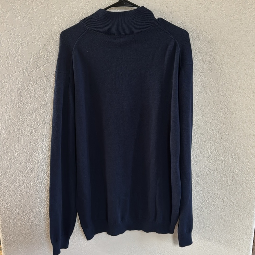 NWT Men's quarter zip Navy Sweater - Picture 3 of 4